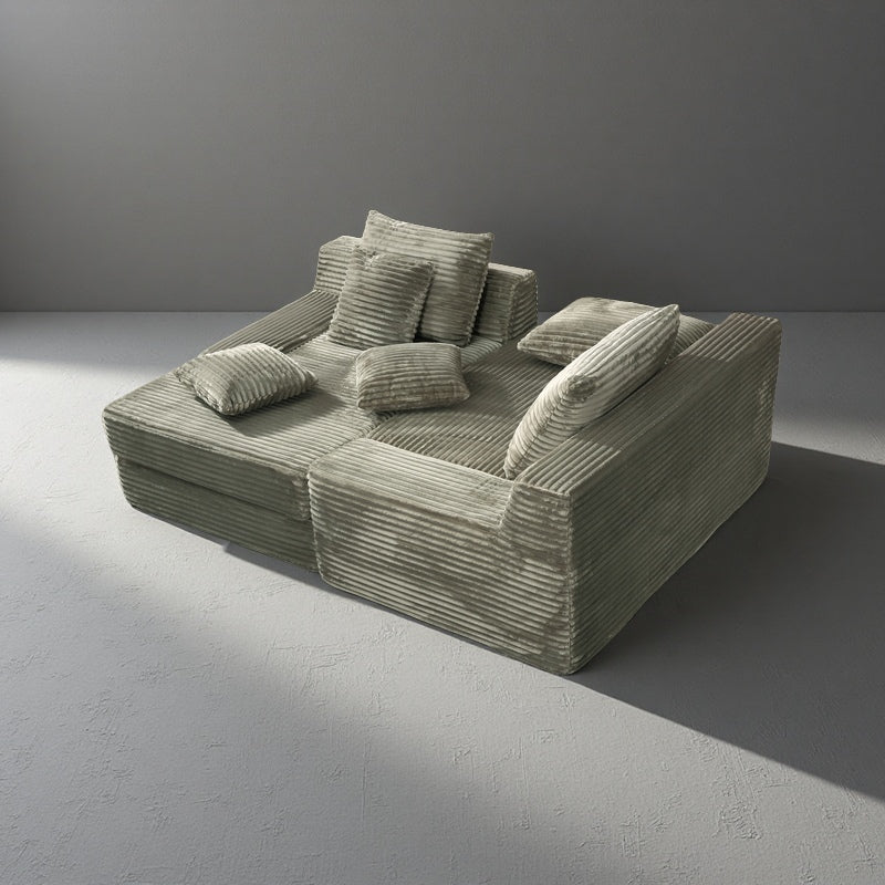 Luxury Compressed Sofa Bed - Plush Rabbit Hair Corduroy | Ergonomic Design | Instant Unboxing