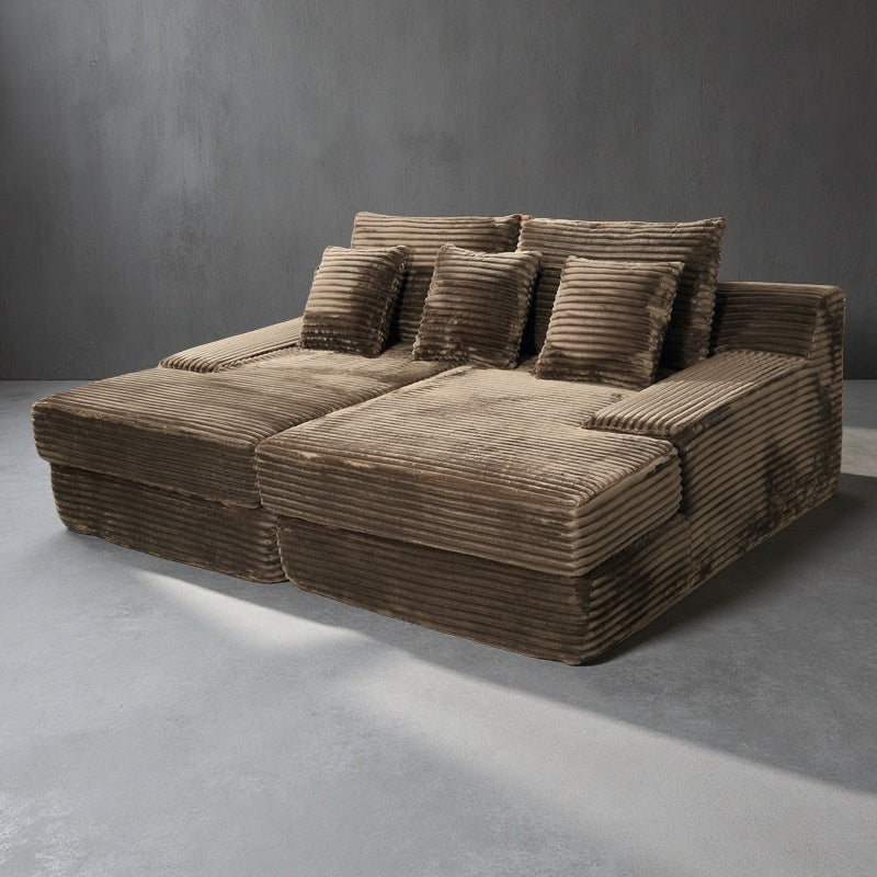 Luxury Compressed Sofa Bed - Plush Rabbit Hair Corduroy | Ergonomic Design | Instant Unboxing