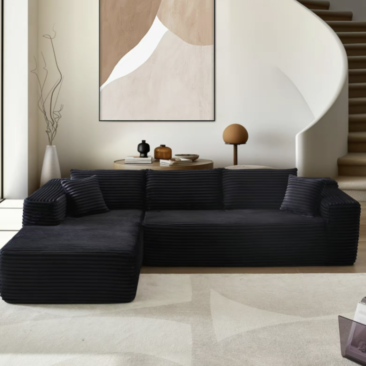 Luxury Compressed Sofa Bed - Plush Rabbit Hair Corduroy | Ergonomic Design | Instant Unboxing
