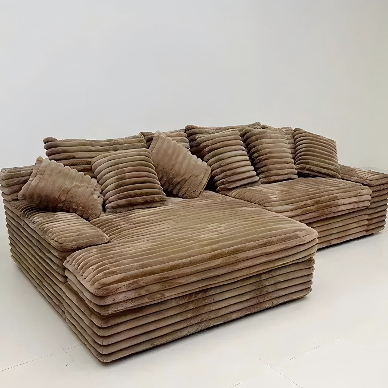 Luxury Compressed Sofa Bed - Plush Rabbit Hair Corduroy | Ergonomic Design | Instant Unboxing