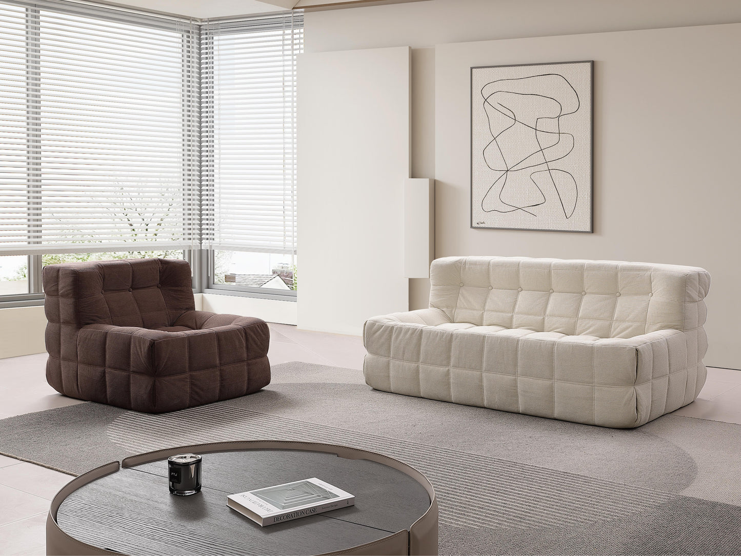 Waffle Sofa Various Fabrics (Single/Double)