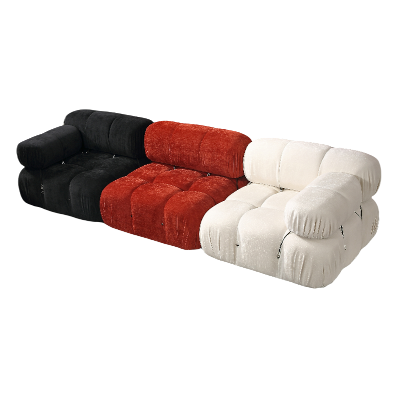 Modular Sofa Set - Customizable Sectional Couch with Reversible Chaise, Ottoman & DIY Colors (Black, White, Gray, Red, Yellow)
