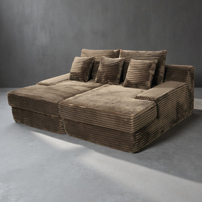 Luxury Compressed Sofa Bed - Plush Rabbit Hair Corduroy | Ergonomic Design | Instant Unboxing