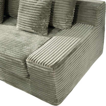 Luxury Compressed Sofa Bed - Plush Rabbit Hair Corduroy | Ergonomic Design | Instant Unboxing