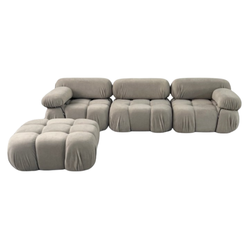Modular Sofa Set - Customizable Sectional Couch with Reversible Chaise, Ottoman & DIY Colors (Black, White, Gray, Red, Yellow)