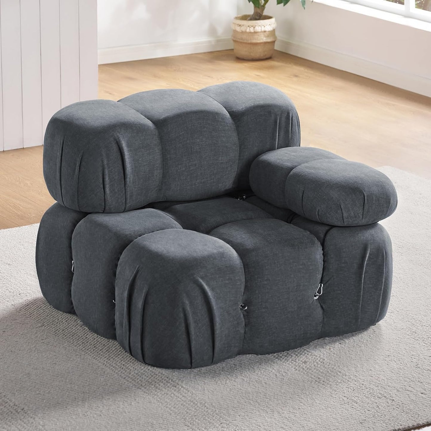 Modular Sofa Set - Customizable Sectional Couch with Reversible Chaise, Ottoman & DIY Colors (Black, White, Gray, Red, Yellow)