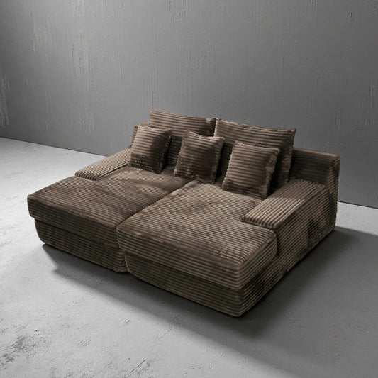 Luxury Compressed Sofa Bed - Plush Rabbit Hair Corduroy | Ergonomic Design | Instant Unboxing